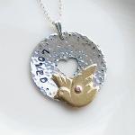 Silver Necklace, Loved Dove..