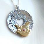 Silver Necklace, Loved Dove..