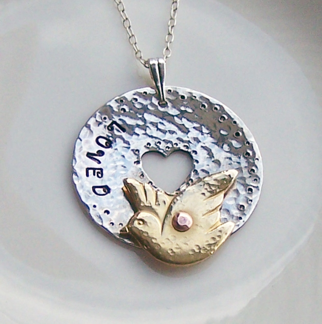 Silver Necklace, Loved Dove Design, Artisan Silver Jewellery and Keepsakes